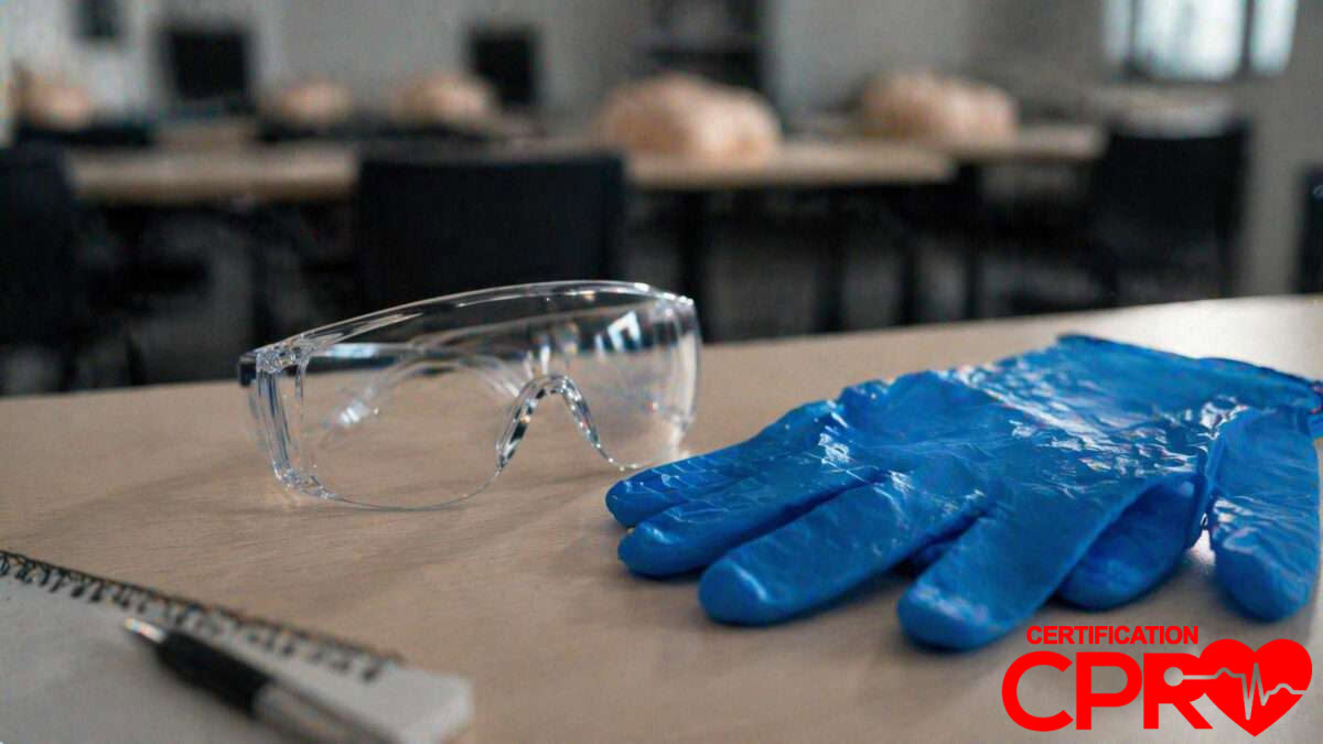 PPE gear for bloodborne pathogens training in CPR certification classes Tampa.