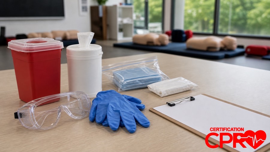 Bloodborne pathogens training supplies for CPR certification classes in Tampa.