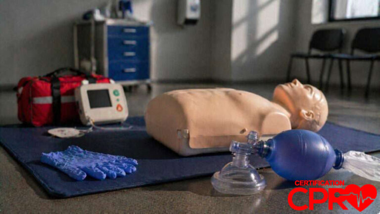 CPR training manikin with AED and rescue mask for certification in Tampa.