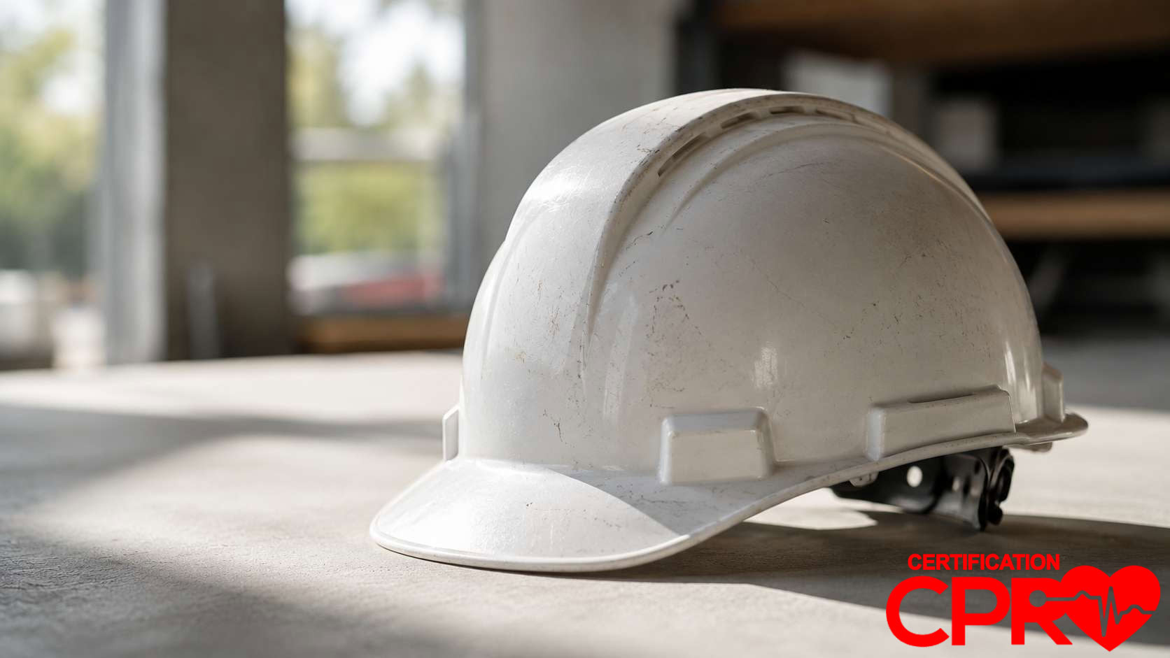 Construction helmet for CPR certification training in Tampa.